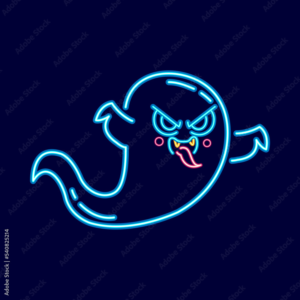 Obraz premium Isolated phantom neon hallowen vector illustration