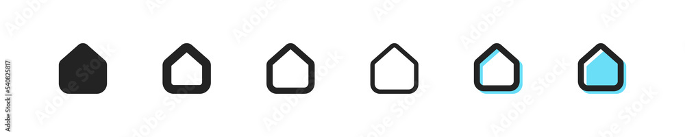 House icon. Building symbol. Simple home outline signs. Mobile element home. Homepage web sign. Base, shelter, living, apartament, flat set. House icon. Building symbol. Simple home outline signs. Mobile element home. Homepage web sign. Base, shelter, living, apartament, flat set.