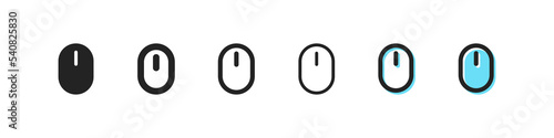 Mouse icon. computer scroll symbol. Simple pointer outline signs. Mobile element click mouses. Mouse web sign. ui design flat set.