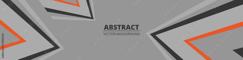 Vector abstract background with orange and gray geometric shapes and lines. Colored modern sports abstract wide background. Vector illustration Vector abstract background with orange and gray geometric shapes and lines. Colored modern sports abstract wide background. Vector illustration