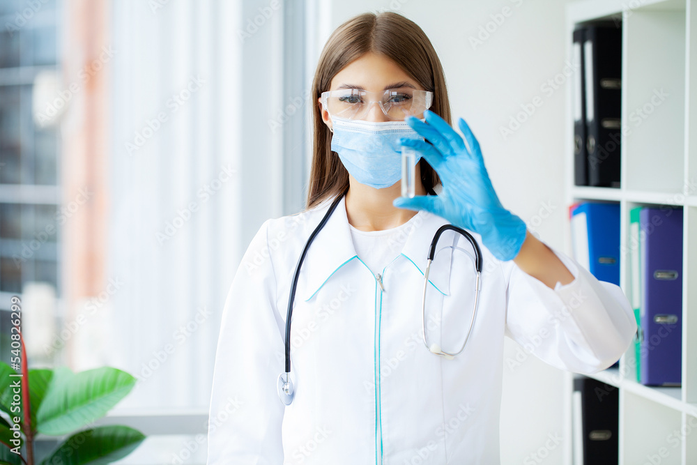 Doctor scientist in lab doing chemical test Doctor scientist in lab doing chemical test