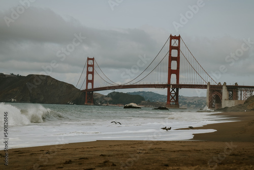 golden gate bridge from beach