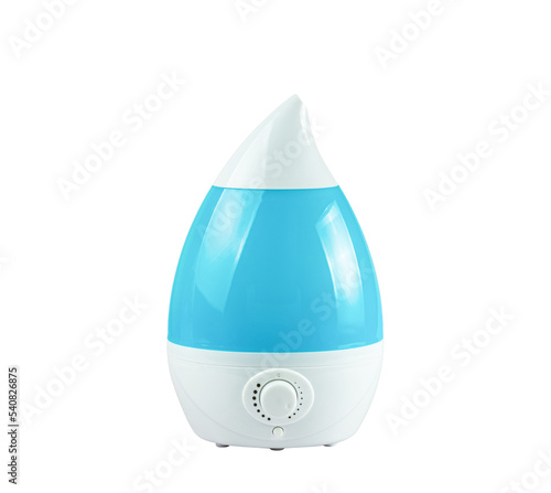 Electric Essential oils Aroma diffuser - white blue air humidifier - Transparent background, PNG file