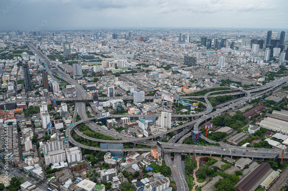 top view of the city, building of bangkok, cityscape