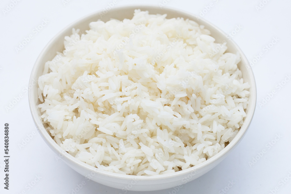 bowl of rice on white background. bowl of rice on white background.