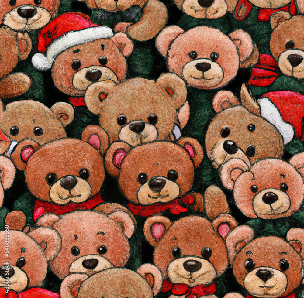 Full frame christmas teddy with red cap Full frame christmas teddy with red cap
