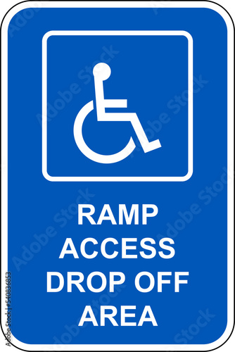 disabled parking sign ramp access drop off area