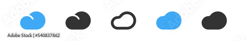 Cloud icon. Web ske outline symbol. Internet hosting app button sign in vector flat