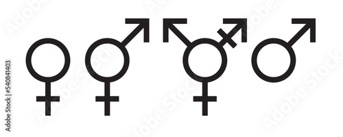 Gender sign set black color isolated on white background. Vector 10 eps