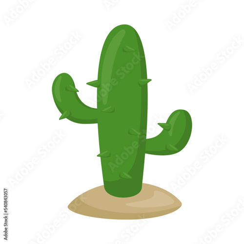 Cactus Sign Emoji Icon Illustration. Deserts Vector Symbol Emoticon Design Clip Art Sign Comic Style.