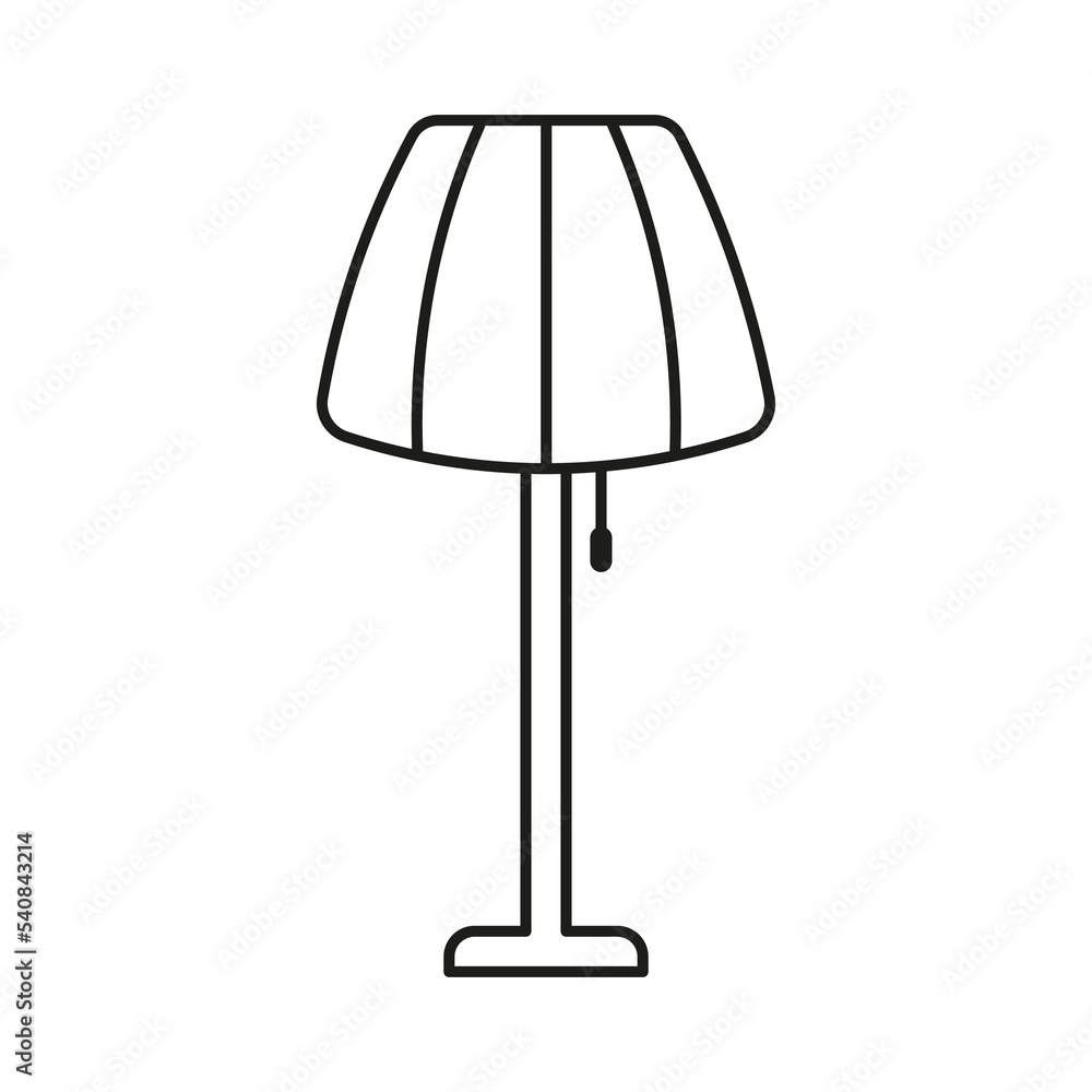 floor lamp icon. Single line. Vector illustration. Stock image. floor lamp icon. Single line. Vector illustration. Stock image.
