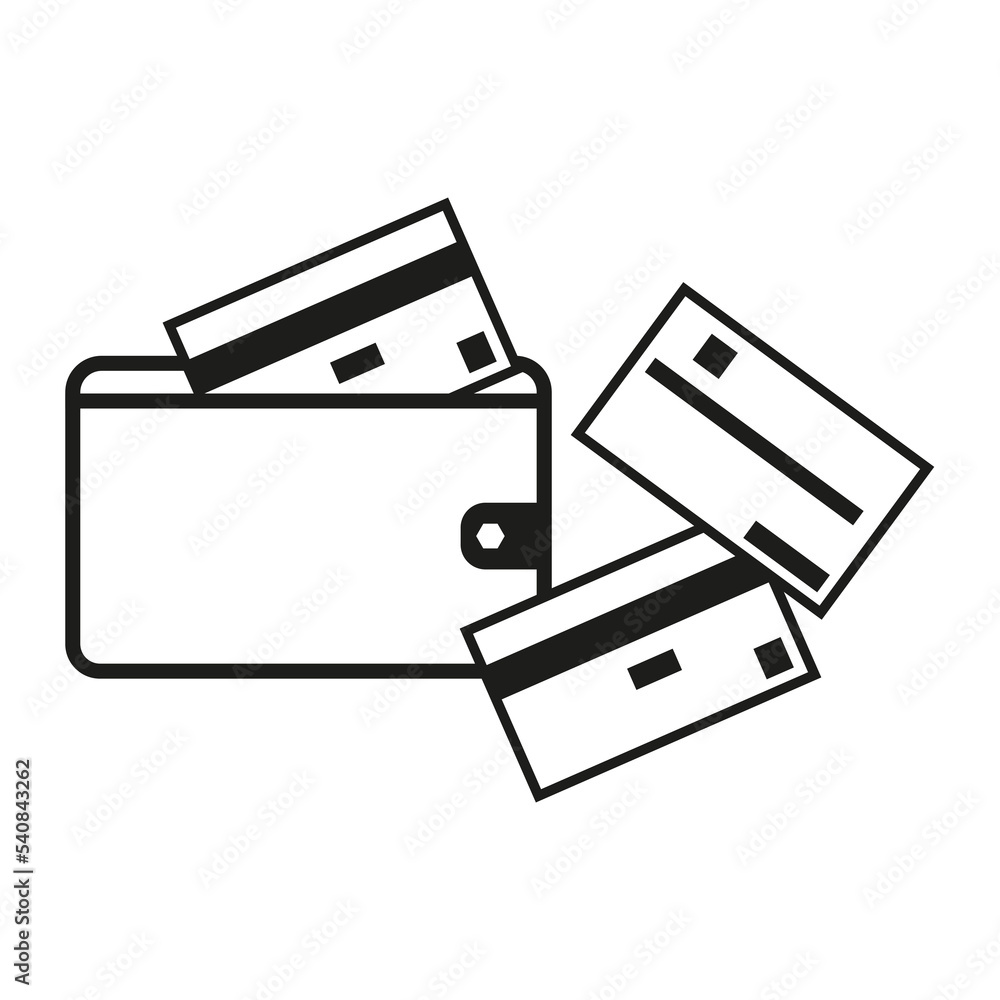 Black wallet card icon. Buy flat icon. Price graphic element. Vector illustration. Stock image. Black wallet card icon. Buy flat icon. Price graphic element. Vector illustration. Stock image.