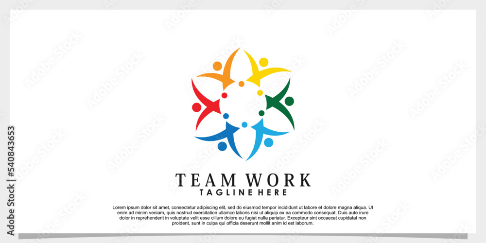 team work logo design vector with creative concept template