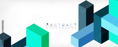 Abstract background. 3d cubes, cubic elements and blocks. Techno or business concept for wallpaper, banner, background, landing page