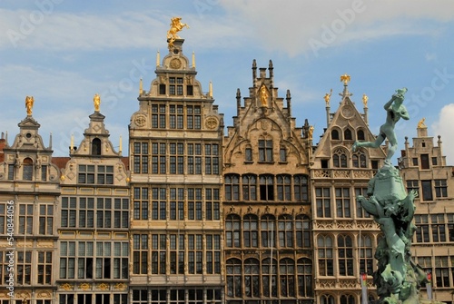 the architecture and main plaza of Antwerp, Belgium
