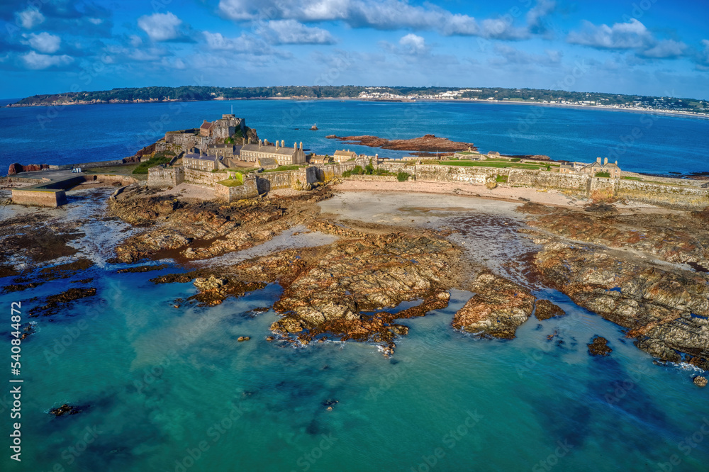 Fototapeta premium Aerial View of Elizabeth Castle in Jersey