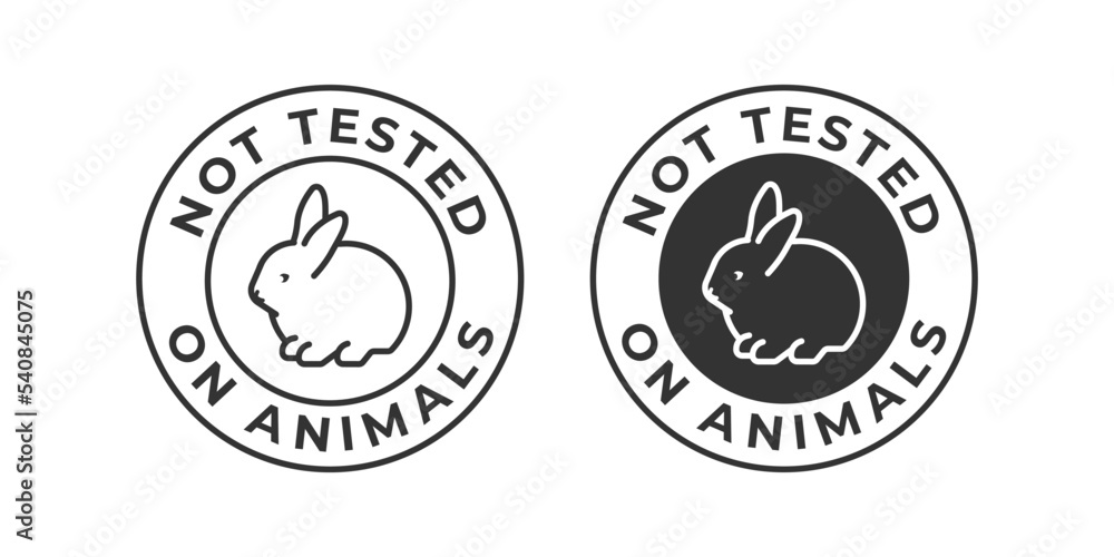 Not tested on animals sign for product label Not tested on animals sign for product label