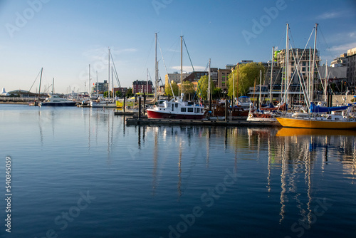 boats in the harbor in Victoria  BC