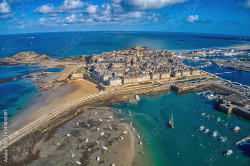 Aerial View of the Vacation City of Saint Malo, France