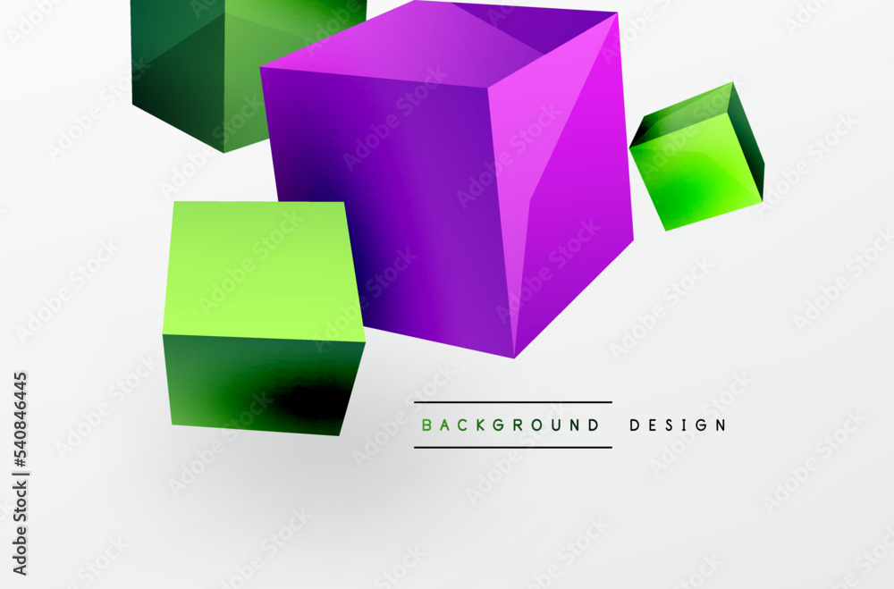 3d cubes vector abstract background. Composition of 3d square shaped basic geometric elements. Trendy techno business template for wallpaper, banner, background or landing 3d cubes vector abstract background. Composition of 3d square shaped basic geometric elements. Trendy techno business template for wallpaper, banner, background or landing