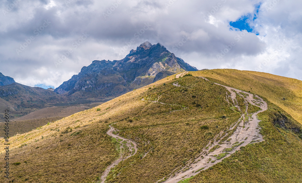 The road to the top (Rucu Peak of Pichincha Volcano at an altitude of 4,781 meters)
