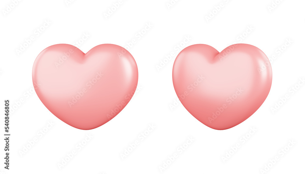 3d love symbol on the white background