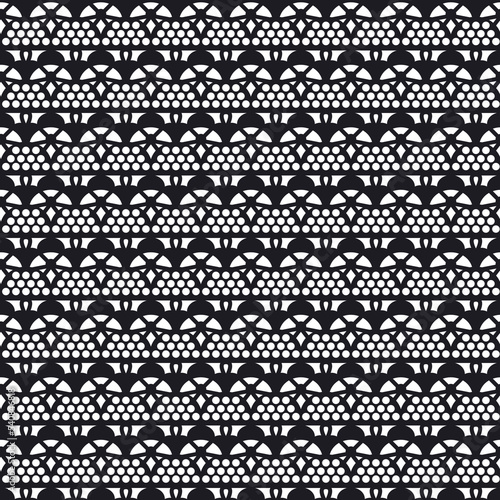Simple lace black seamless pattern. Lacy elements for decor scrapbooking wedding invitations and cards.