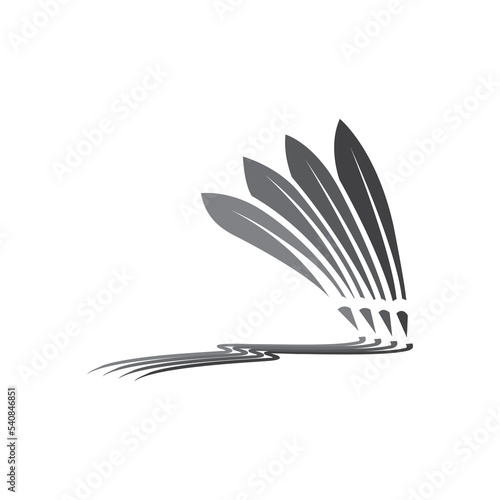 quill stroke illustration. Feather pen design