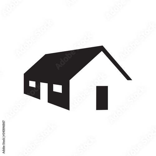 Home vintage icon illustration. Old classic house perspective logo. Real estate symbol