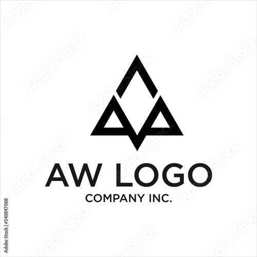 AW Letter Logo Design Template