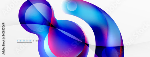 Fluid abstract background, round shapes and circle flowing design for wallpaper, banner, background or landing