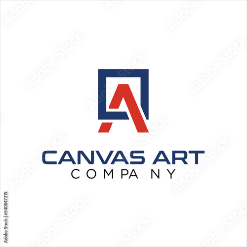 A letter with canvas art logo vector template
