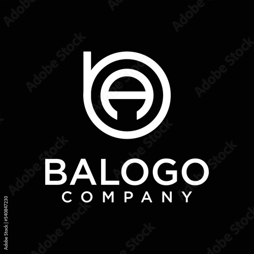 BA Logo.BA Letter Design Vector Illustration Modern Monogram Icon.