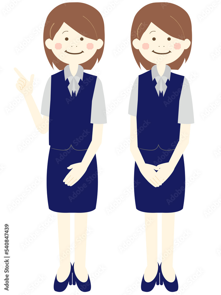 受付、案内する女性社員