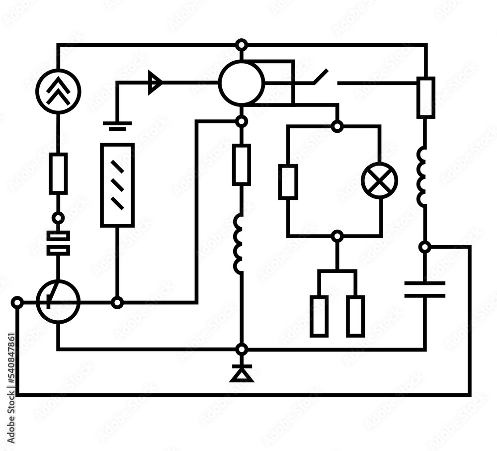 Illustration of wiring diagram on white background Illustration of wiring diagram on white background