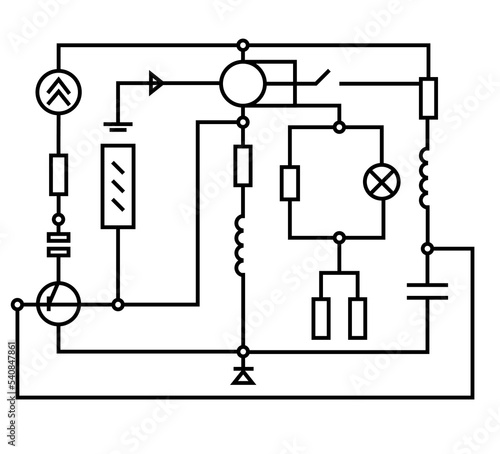 Illustration of wiring diagram on white background