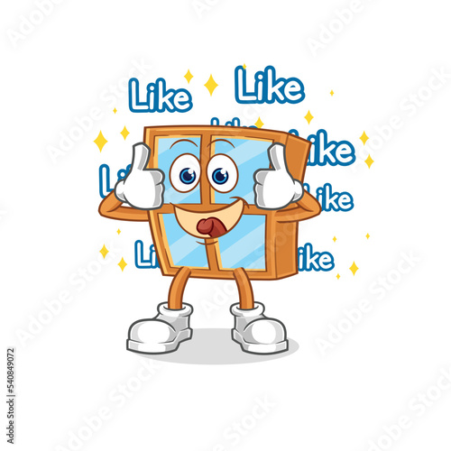 window give lots of likes. cartoon vector