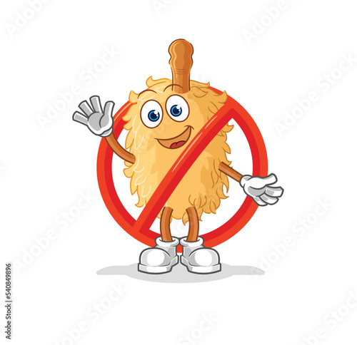 say no to feather duster mascot. cartoon vector