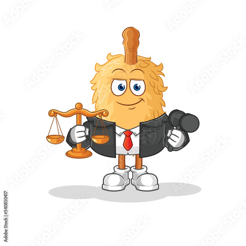 feather duster lawyer cartoon. cartoon mascot vector