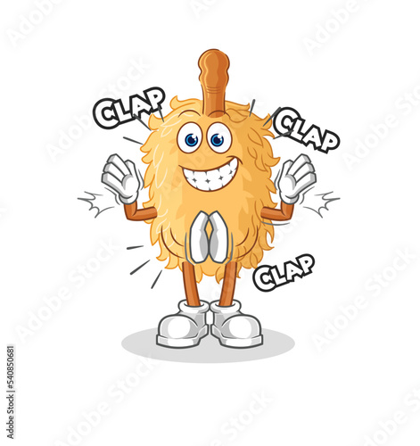 feather duster applause illustration. character vector