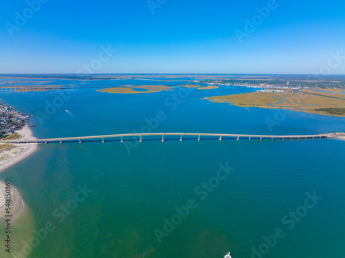 Ocean City-Longport Bridge connect Ocean City and Egg Harbor Township near Longport across Great Egg Harbor Bay, New Jersey NJ, USA. This bridge is part of the Ocean Drive in New Jersey. photo