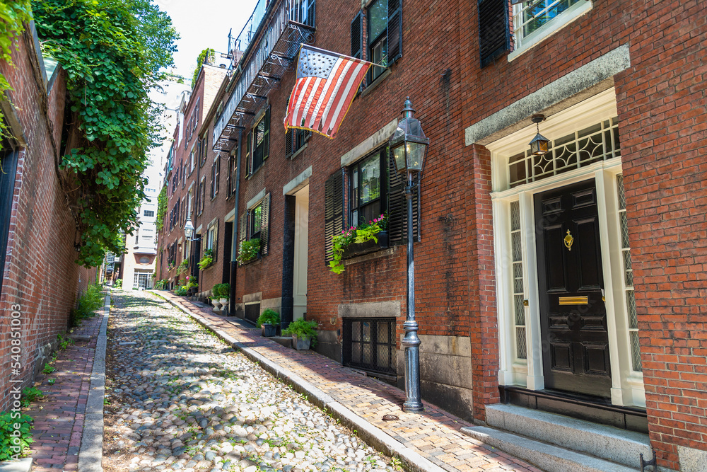 Historic Acorn Street in Boston