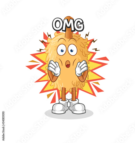 feather duster Oh my God vector. cartoon character