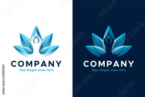 yoga pose with lotus background