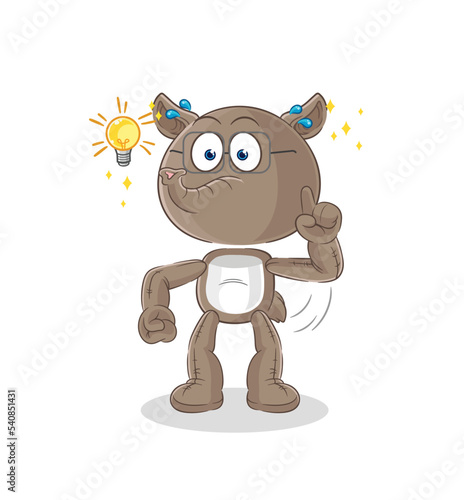 tapir got an idea cartoon. mascot vector