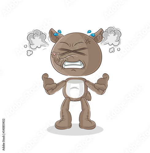 tapir very angry mascot. cartoon vector