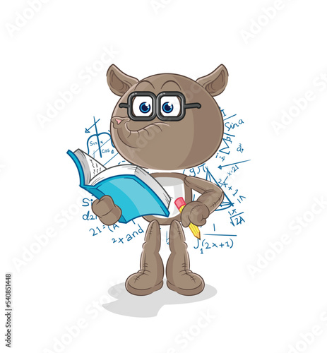 tapir geek cartoon. cartoon mascot vector