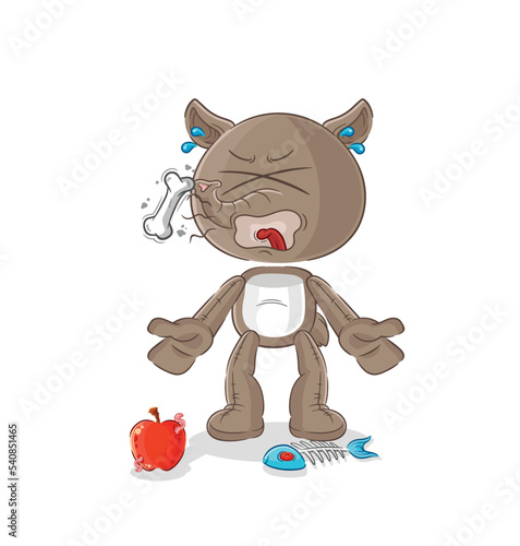 tapir burp mascot. cartoon vector