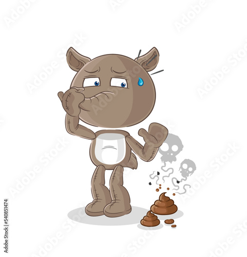 tapir with stinky waste illustration. character vector