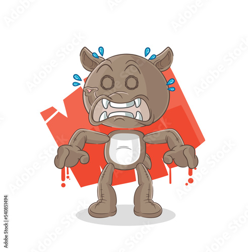 tapir monster vector. cartoon character